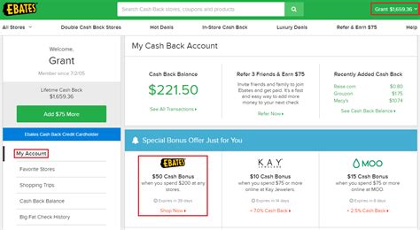 my ebates account.